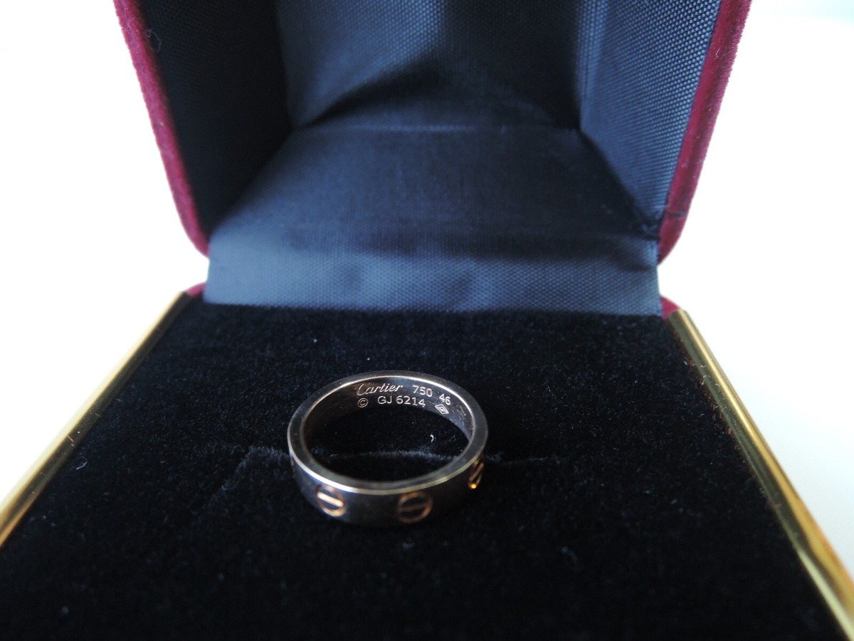 Cartier Mini Love Ring #46 US 3.5-4 750 18k Yellow Gold YG