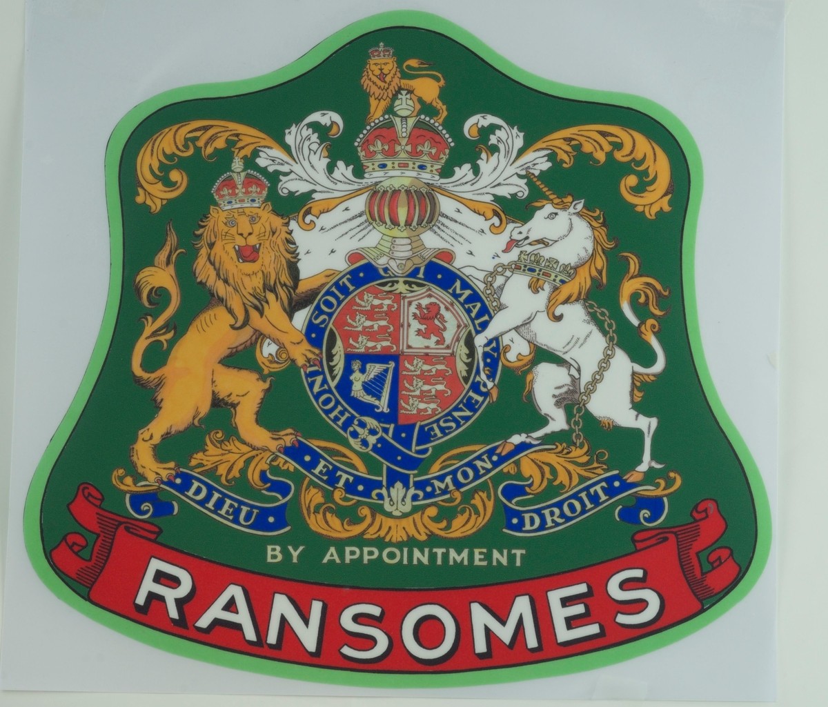 Ransomes Ajax Mark Vintage Mower George VI Repro Catcher Decal
