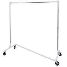 Durable Garment Rack Rolling Clothing Rack Storage Shelf with Z-Base Design
