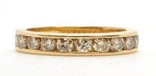 Ladies 14k Yellow Gold 1 Ct Cttw Channel Set Diamond Wedding Band Estate Ring