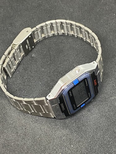 casio silver square watch