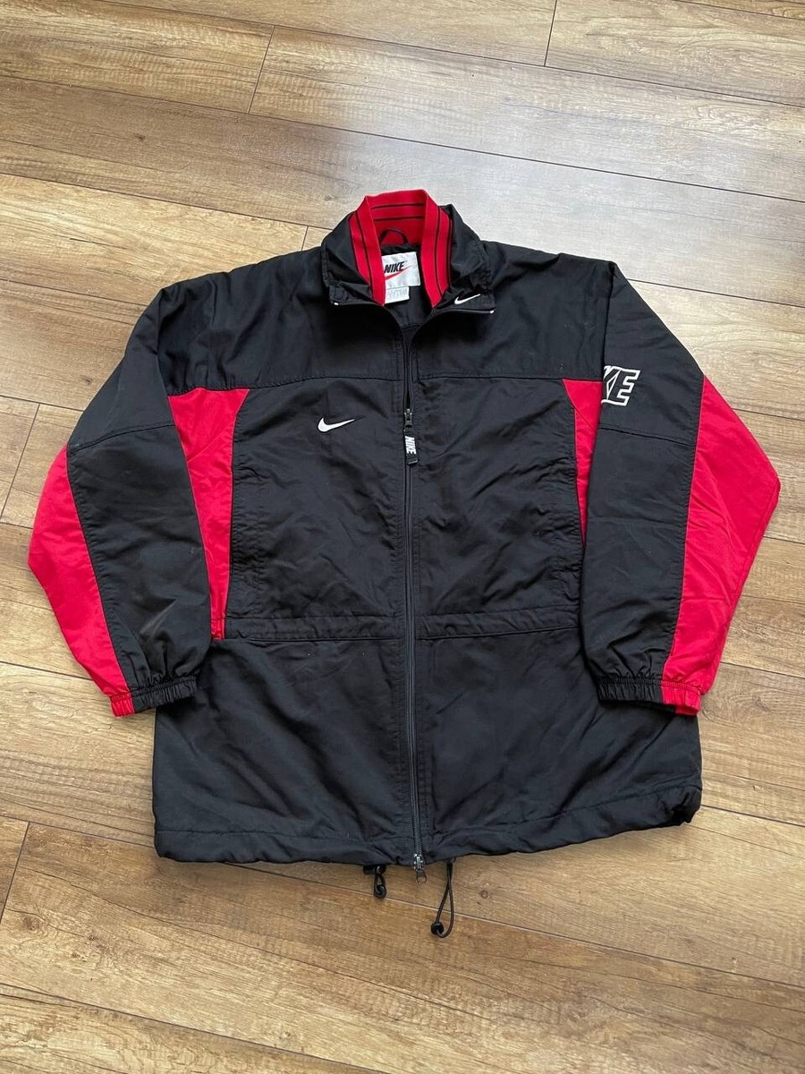 Nike Vintage Nylon Track Zip Jacket Big Logo Swoosh 90s Size M | eBay