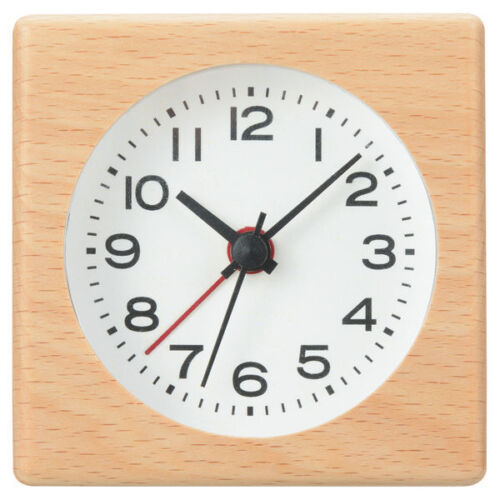 MUJI Beechwood Clock Table Clock With Alarm Function MJ-BC1 2.75 inch from Japan - Afbeelding 1 van 4