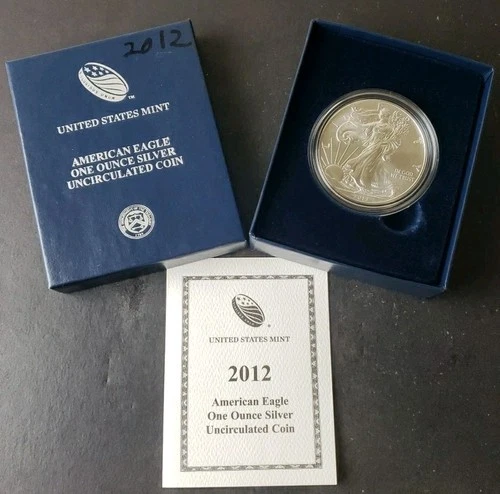 2012 W Burnished $1 American Silver Eagle Dollar