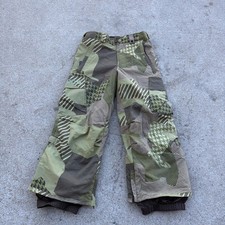 BURTON BOYS SKI SNOWBOARD PANTS DRYRIDE CARGO ARMY GREEN GRAPHIC SIZE S