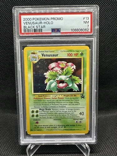 Pokémon TCG Venusaur Black Star Promo Holo Foil Card #13 2000 Vintage SWIRL