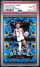 2024 PANINI SELECT WNBA LIGHT BLUE DISCO #73 DANA EVANS 28/125 PSA 10