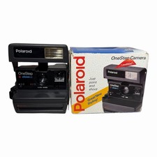 Polaroid One-Step CloseUp Instant Flash Camera w/ Strap Untested With Box