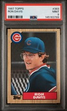 1987 Topps Ron Davis #383 PSA 9 MINT Chicago Cubs POP 9