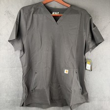 NWT Carhartt Womens Rugged-Flex Modern Fit V-Neck Scrub Top Black 3XL