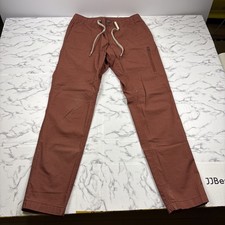 Vuori Ripstop Climber Pants Mens M Brick Red Zip Pockets Stretch Outdoor Casual
