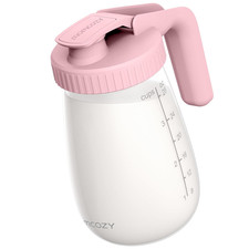 Breast Milk Pitcher, Glass Storage Container Wide Mouth, 32Oz Pink