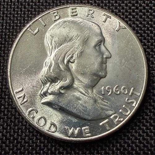 1960 D Franklin Half Dollar Gem BU From Original Roll - Choice Unc *1517