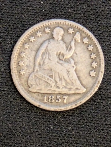 1857 - Seated Liberty Half Dime 5c - Exact Coin Imaged #SL154