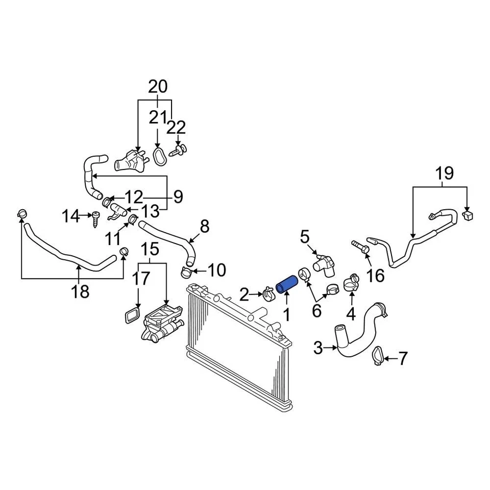 For Mazda CX-7 2010-2012 Mazda L55515183 Upper Radiator Coolant Hose - Image 2 of 2
