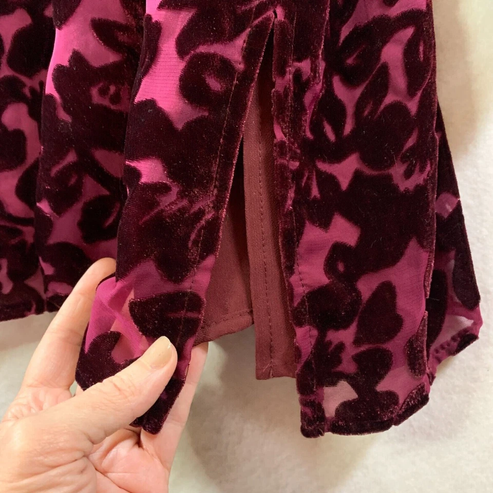 Top túnica Maggie Barnes mujer terciopelo agotado 4X púrpura adornado evento vacaciones Foto 4 de 4