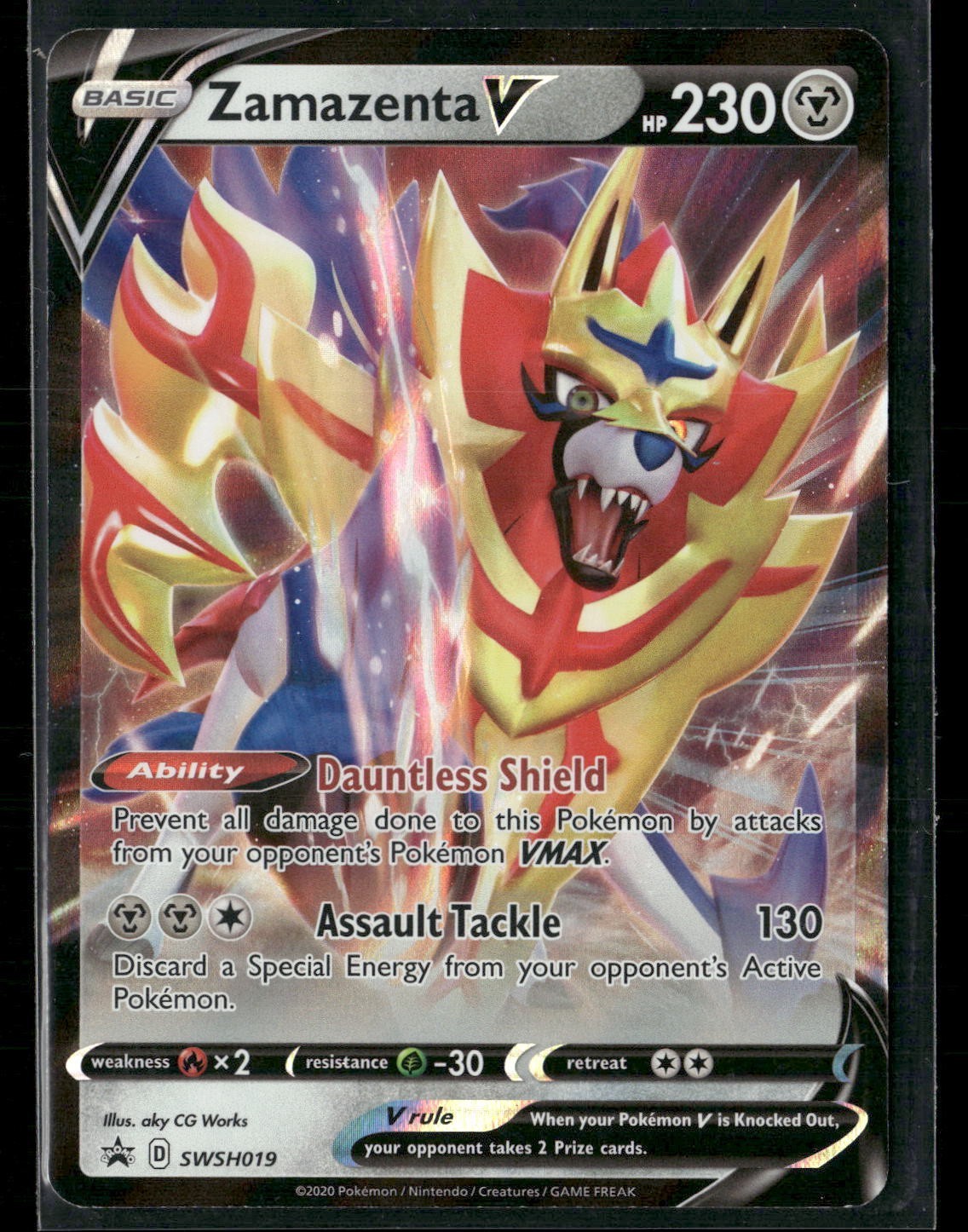 Pokemon - Zamazenta V SWSH019 Black Star Promo Sword & Shield NM