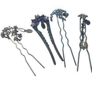 Vintage Victorian Trading Company Fancy Sparkly Dangle Barrette Hair Clips/Pins