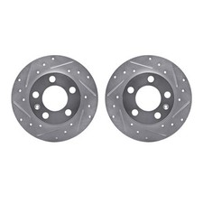 Dynamic Friction Company 7002-74038 Brake Rotors   Drilled & Slotted   Silver