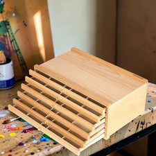 Artist Storage Box Wooden Multi Function Portable Craft Organiser 6 Drawers