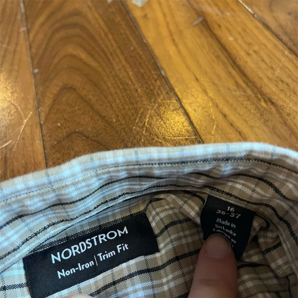 Camisa social masculina xadrez Dockers 16 acabamentos ajuste botão para baixo casual - Imagem 2 de 4