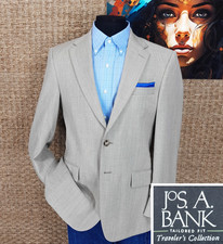 JOS. A BANK 38 R SPRING SUMMER-Weight Wool Sport Coat Beige and Taupe Pin Dot