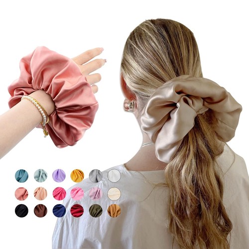 18 Colors XXXL-Large Jumbo Scrunchies Oversized Hair Scrunchies Satin Elastic