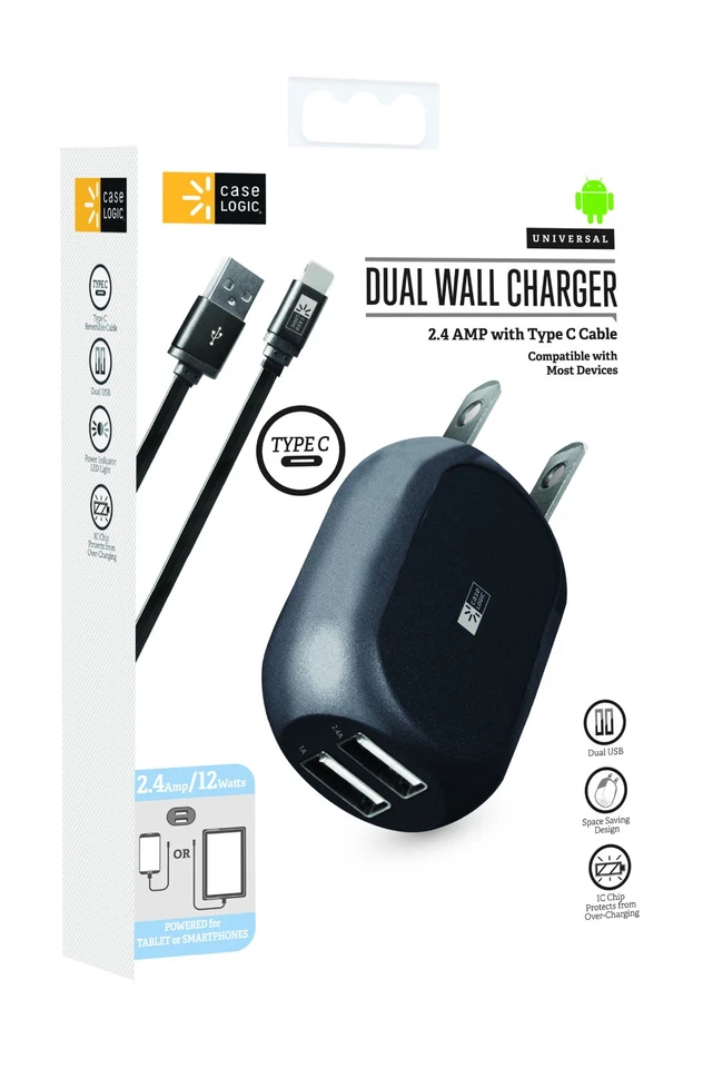 Cargador de pared USB doble Case Logic 2,4 AMP Foto 2 de 2