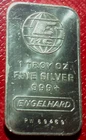 Vintage Engelhard MC Logo Bar 1 Troy oz. .999 Fine Silver-A Desirable bar-469