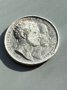 Imperial Russia Army Medal Paris Alexander I of Russia, Frans AustriaLead  35 mm