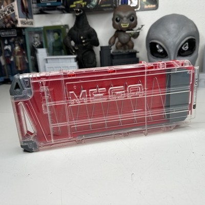 Nerf Mega 10 Round Motostryke Replacement Red & Clear Magazine Clip Only No Dart
