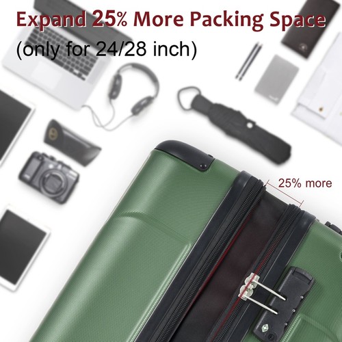 24 Inch Expandable Lightweight Checked Luggage Hardshell W/ TSA Lock & Wheels US - 第 8/44 張圖片