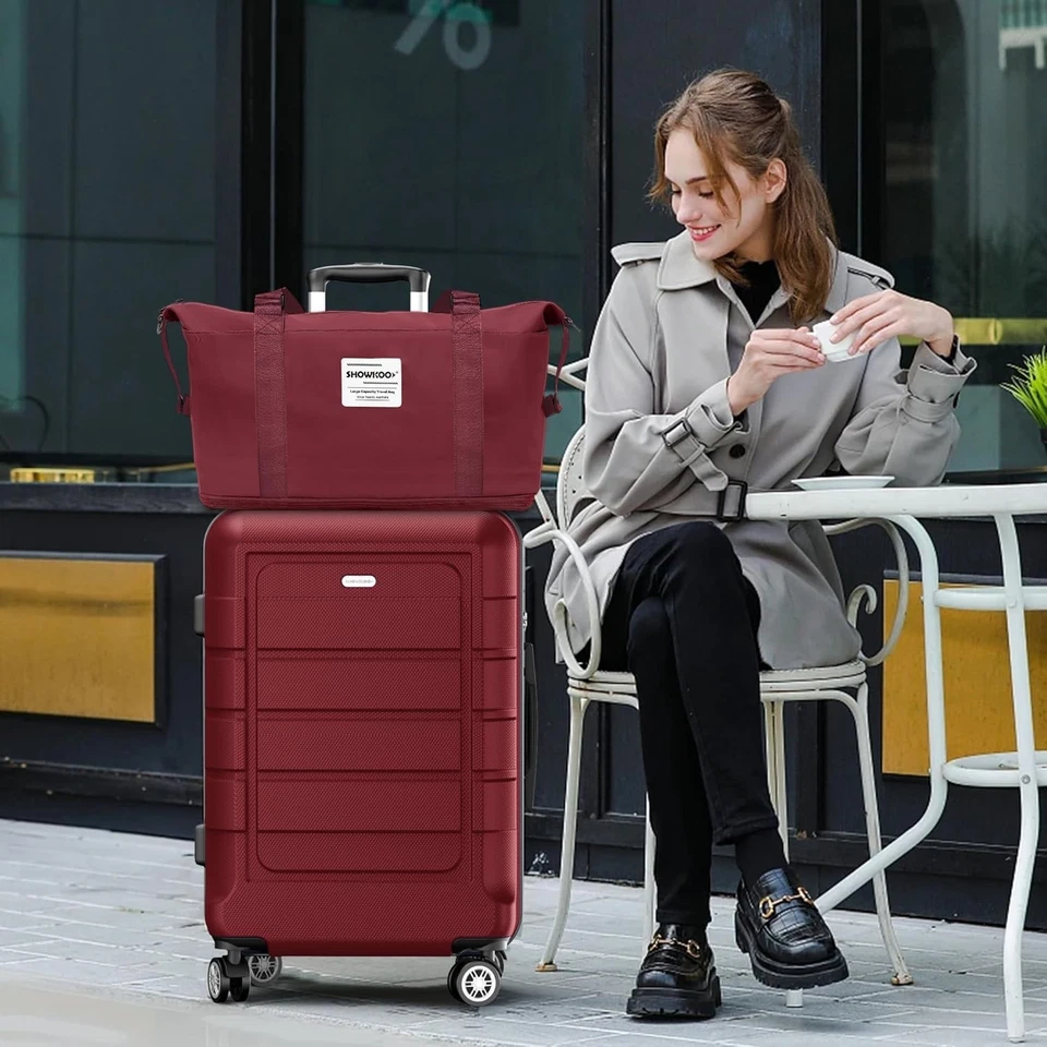 Koffer Hartschalen, Reisekoffer, Set, Rollen, TSA-Schloss, Expand, 76cm, Rot - Bild 4 von 4