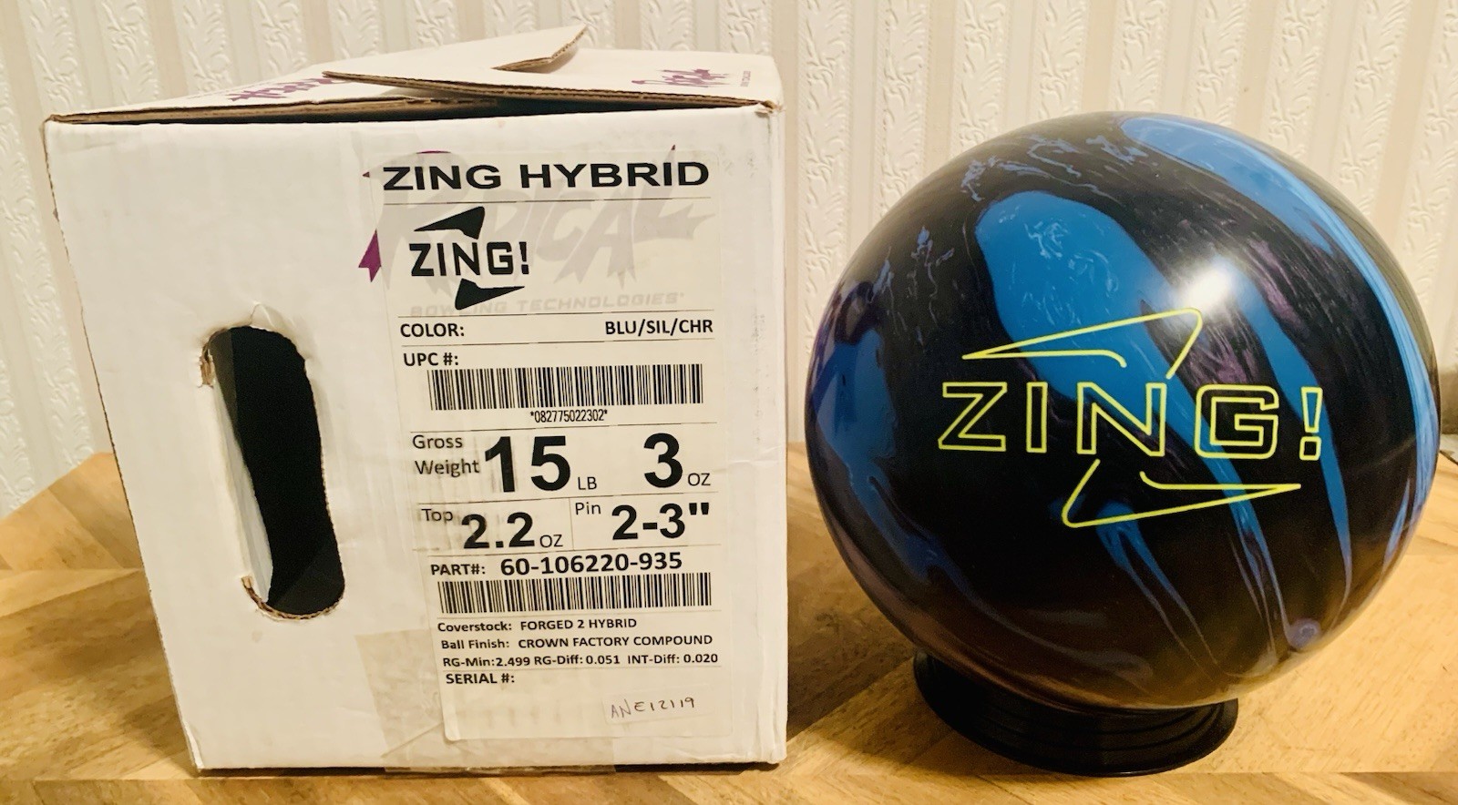 Radical Zing Hybrid Bowling Ball NIB 1st Quality | 15lbs 3oz | 2-3" Pin | 2.2 TW