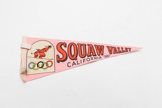 Vintage Squaw Valley California Olympic Skiing Souvenir Felt Pennant 17"