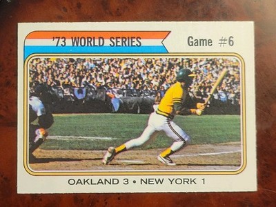 1974 O-Pee-Chee OPC #477 A's / Mets World Series Game 6 w/ Reggie Jackson RARE