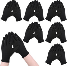 6 Pairs Black Cotton Gloves, Black Work Gloves for Men Women Thin Cottons Glove
