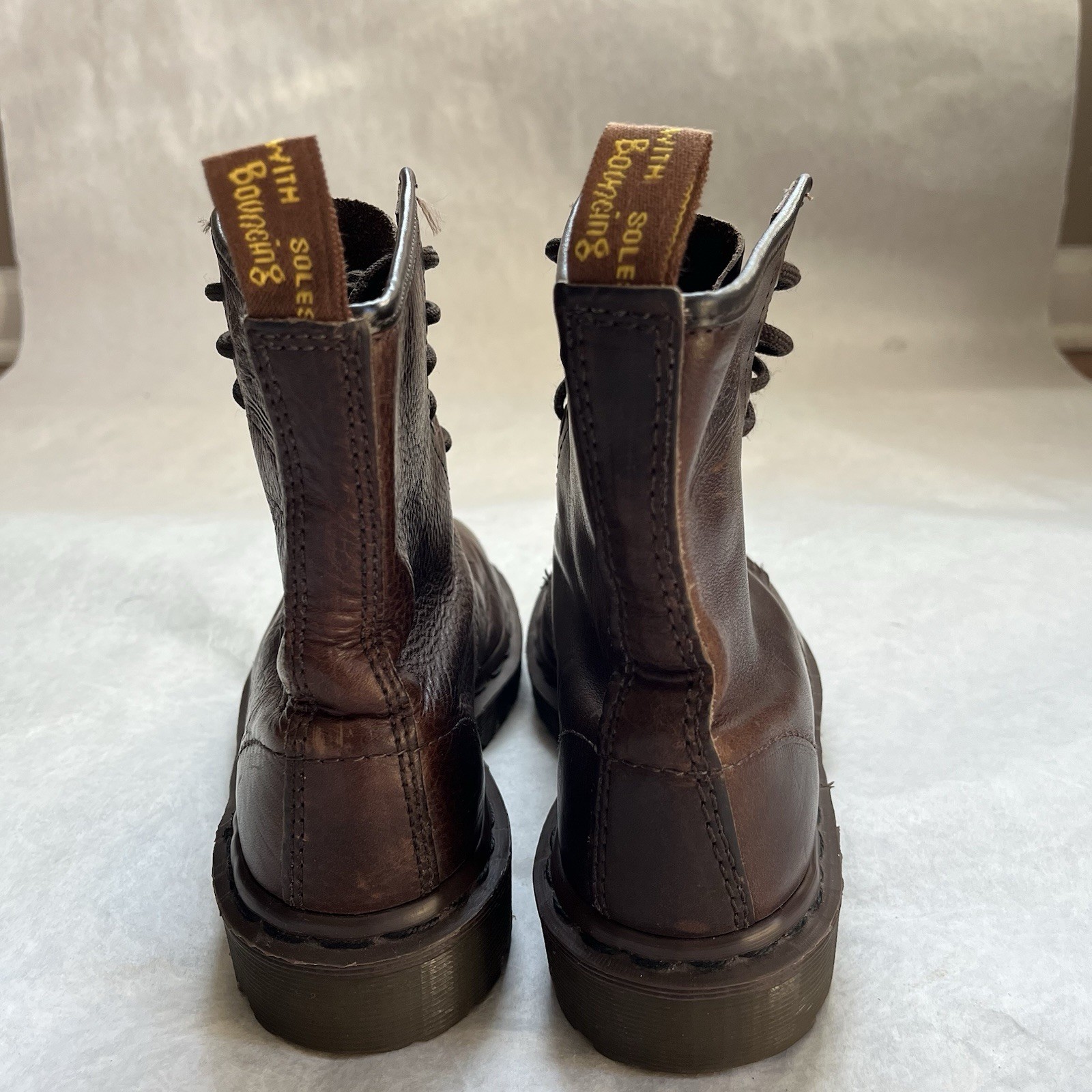 Doc Dr Martens 1460 Lace Up Boots Brown Leather 8-Eye UK 4 EnglandCombat READ thumbnail 7