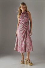 Warehouse Green Wrap Dress Womens Occasion Dresses