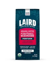 Laird Superfood Peruvian Dark Roast Coffee with 12 Ounce (Pack of 1) 