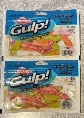 2 Packs Berkley Gulp Saltwater 3  Baitfish Pink Fuze
