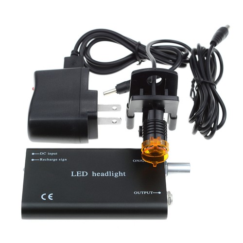 3W Dental LED Headlight with Filter for Dental Loupes Insert/ Clip-on Type Black