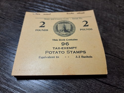 booklet 2 pounds Tax Exempt Potato Stamps 1935 series 96 stamps US Agriculture - Picture 1 of 5