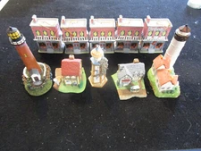 Ten (10) Small Christmas Village Buildings