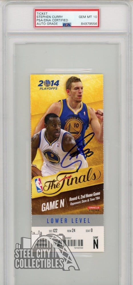 Stephen Curry Autographed 2014 NBA Finals Game N Ticket PSA/DNA 10