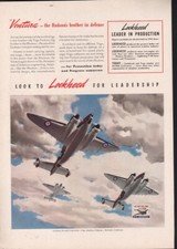 1941 LOCKHEED VEGA VENTURA BOMBER MILITARY PEACETIME AVIATION PLANE AD AV-184