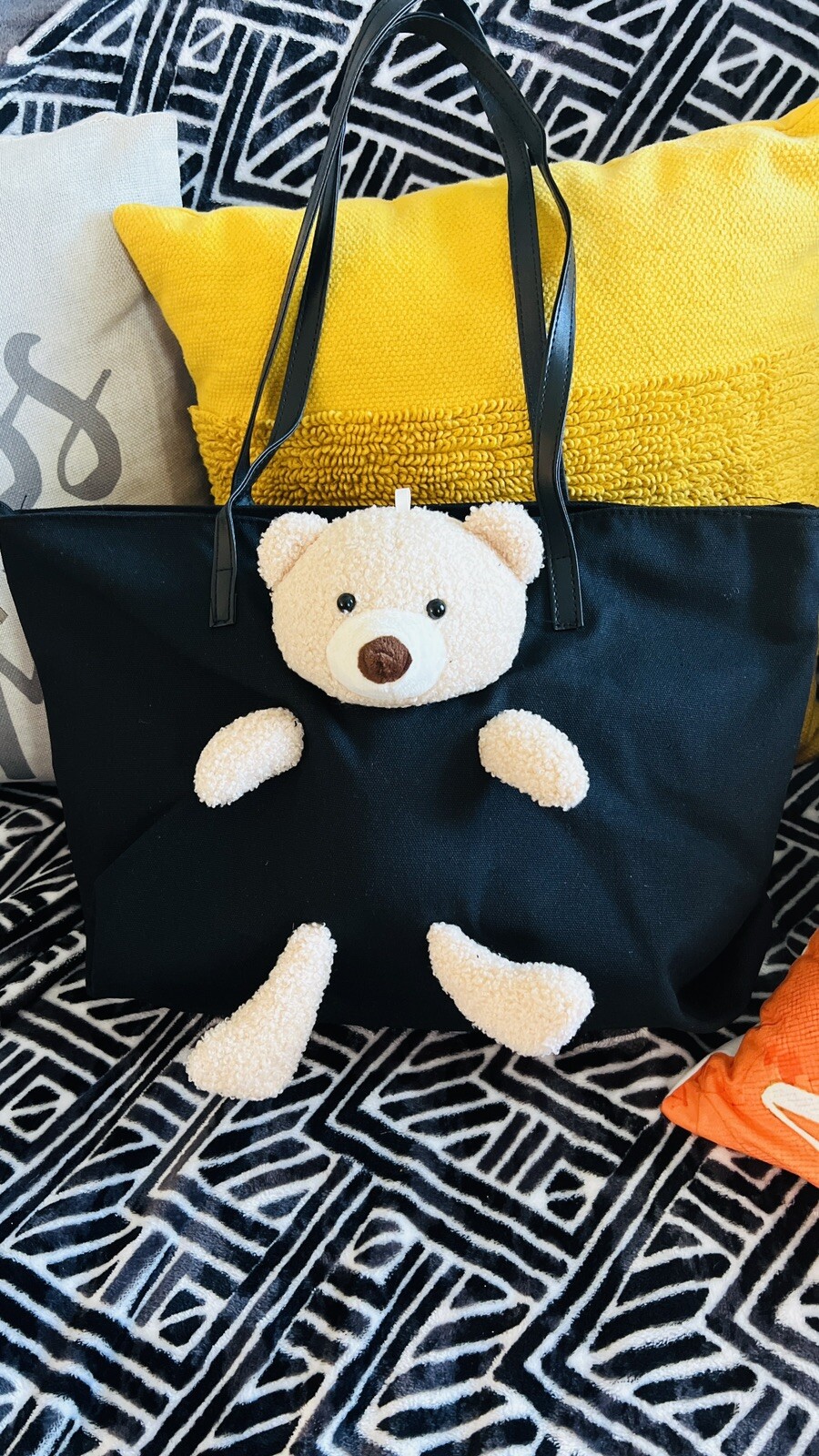 Teddy Bear Tote Bag- Mommy Bag/ shoulder Bag /cute Weekender Bag For Teens