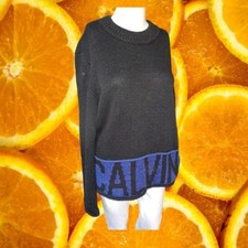 Calvin Klein Jeans Heavyweight Black and Blue Sweater Size Large