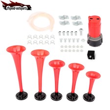 For Car Train Dixieland Musical Horn Air Horn Red Plastic 130db 5 Trumpet For Car Train Dixieland Musical Horn Air Horn Red Plastic 130db 5 Trumpet