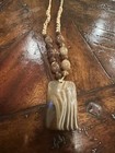 Handmade Medallion  Necklace on Brown  Woven Rope With Accents — photo 2